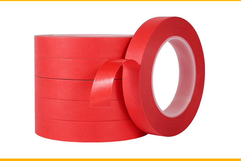 高粘红色复合美纹纸胶带,耐高温260度美纹胶纸,喷烤漆遮蔽纸胶带 高粘红色复合美纹纸胶带,耐高温260度美纹胶纸,喷烤漆遮蔽纸胶带